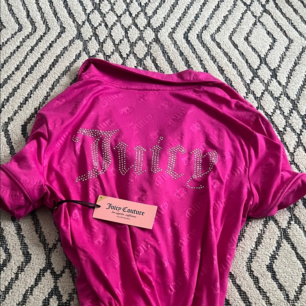 Juicy Couture Fuchsia Crown Embellished Sleep Shirt - Picture 3 of 4
